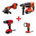 Набор аккумуляторного инструмента GTM: КШМ, Перфоратор, Дрель, Фонарь + 2 АКБ (4Ач) и ЗП