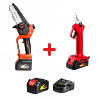 Набор садовый GTM: Аккумуляторная пила CS18/127BL + Секатор GS18/30BL (Комплект 4Ач)