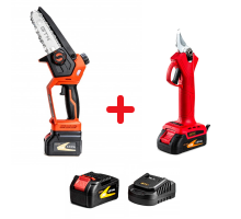 Набір садовий GTM: Акумуляторна пила CS18/127BL + Секатор GS18/30BL (Комплект 4Аг)