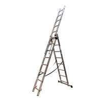 Лестница алюминиевая трехсекционная GTM KME308 3x8 ступеней 2.18-4.88м (KME308)