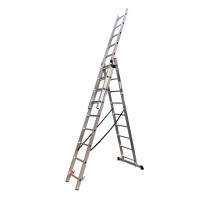 Лестница алюминиевая трехсекционная GTM KME309 3x9 ступеней 2.45-5.69м (KME309)