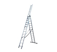 Лестница алюминиевая трехсекционная GTM KME313 3x13 ступеней 3.53-8.93м (KME313)