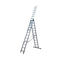Лестница алюминиевая трехсекционная GTM KME312 3x12 ступеней 3.26-8.12м (KME312)