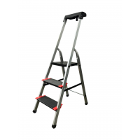 Стремянка 3сх. верх.вс.-0,63м KMH0103BP, ступеньки 13см., анодированный алюминий