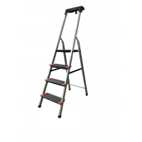 Стремянка 4сх. верх.вс.-0,86м KMH0104BP, ступеньки 13см., анодированный алюминий