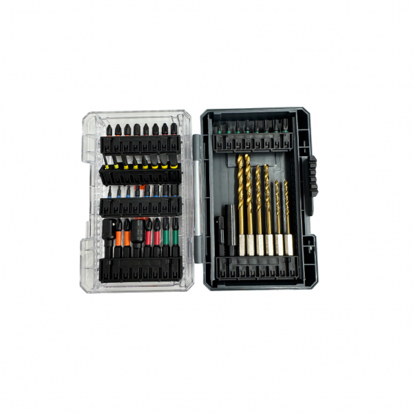 Набір біт ударних та свердл 48 од., тримач біт, шестигр. біти, адаптер