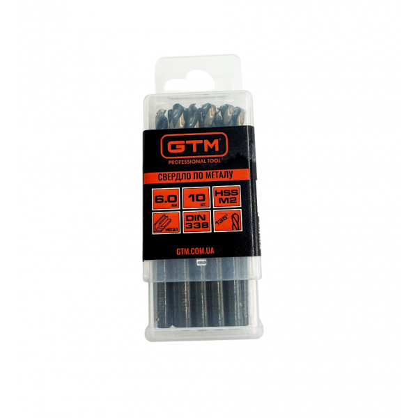Сверло 6,0 мм HSS 10шт с двойным покрытием