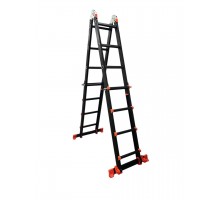 Лестница-трансформер телескопическая GTM KMP404D 4*4 алюминиевая, 4 м