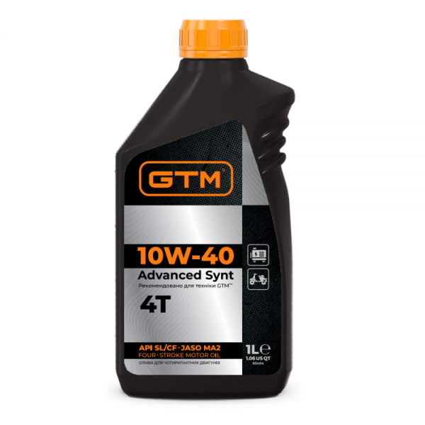 Олива для чотиритактного двигуна GTM Advanced Synt 10W-40 1 л Олива для чотиритактного двигуна GTM Advanced Synt 10W-40 1 л