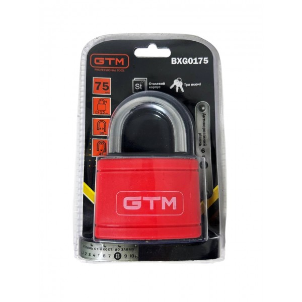 Навісний замок GTM BXG0175 PVC 75 мм Навісний замок GTM BXG0175 PVC 75 мм