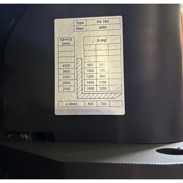 Штабелер електричний GTM PS16N 4000 1,6т/4,0м з АКБ 2*12В 240 А*год (PS16N 4000)